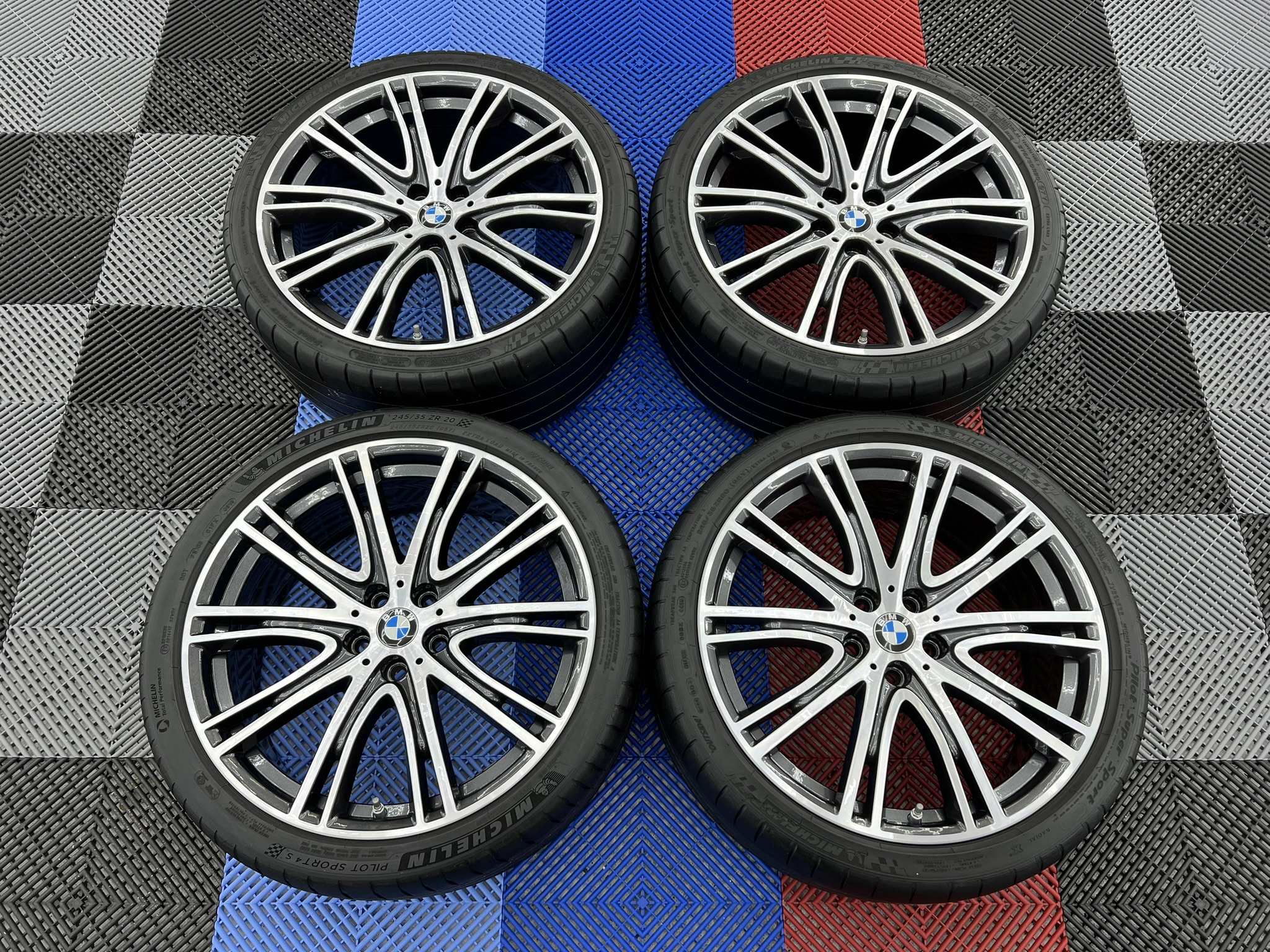 USED 20" GENUINE BMW STYLE 759 ALLOY WHEELS, FULLY REFURBED WIDE REAR, INC MICHELIN NON RUNFLAT TYRES + TPMS
